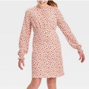 Girl's Floral Dress & Red Sweater - Art Class - Size L(10-12)